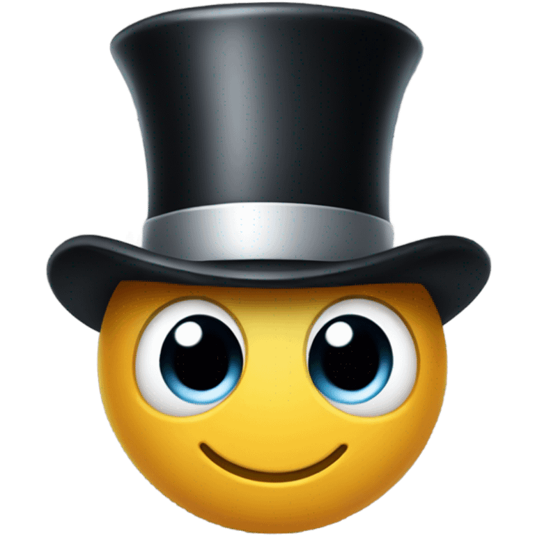 Apple with a top hat emoji