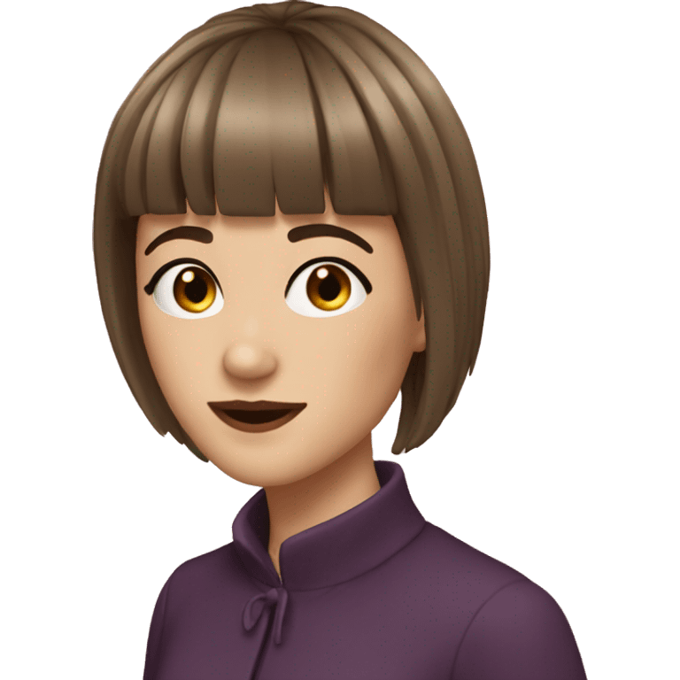 karin brown hair with bangs emoji