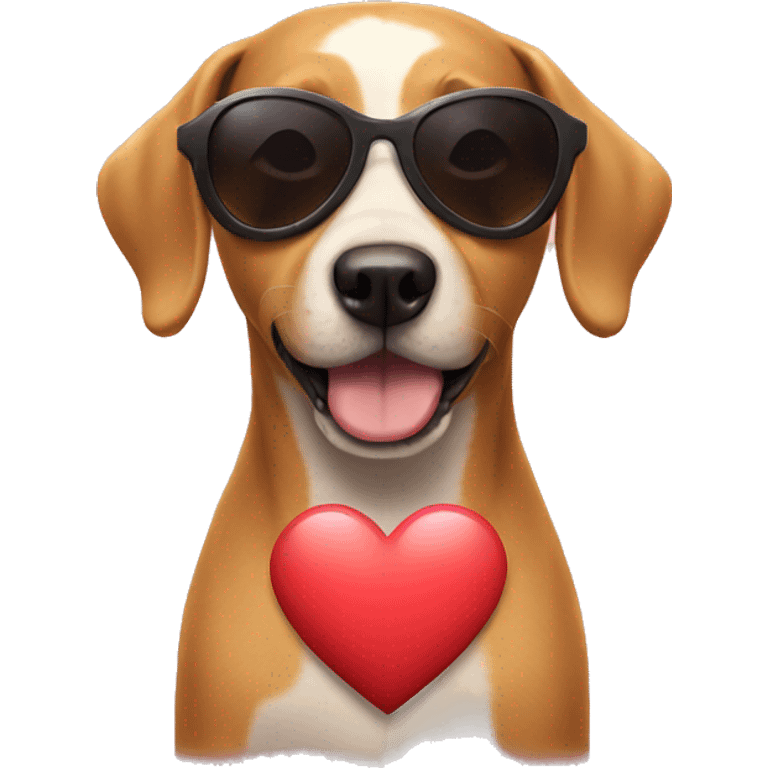 Dog with heart sunglasses  emoji