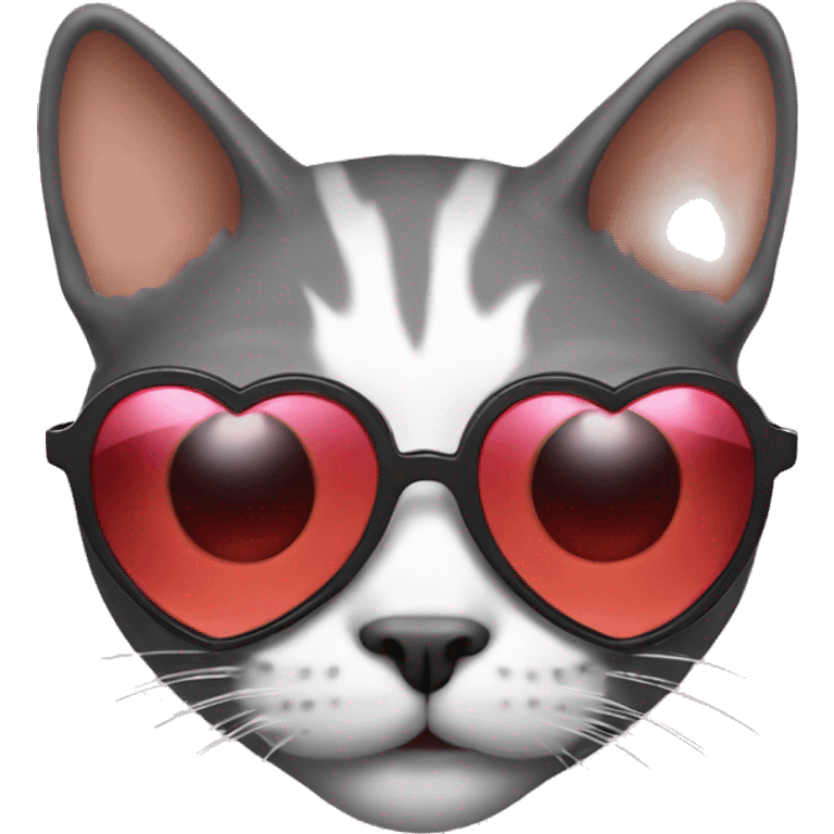 A head of a cat with heart sunglasses  emoji