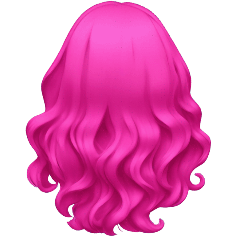 cyberpunk Pink wavy medium short hair rear view emoji