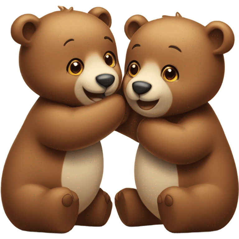 2 Cute Valentine day bears kiss emoji