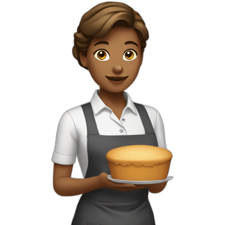 Jeune et belle serveuse emoji