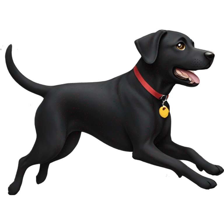 Black Lab running emoji