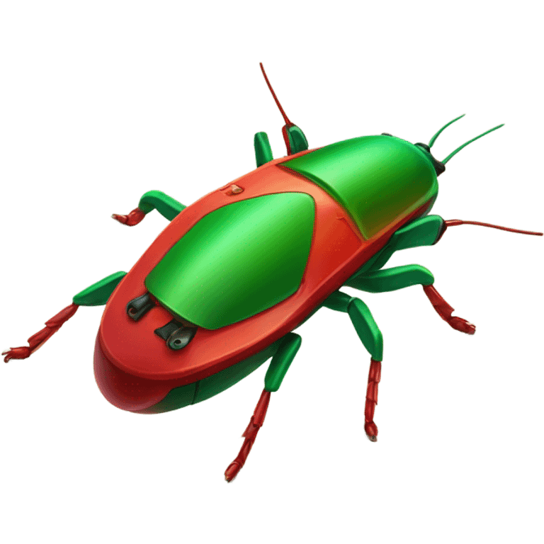 Cockroach drone, red green emoji