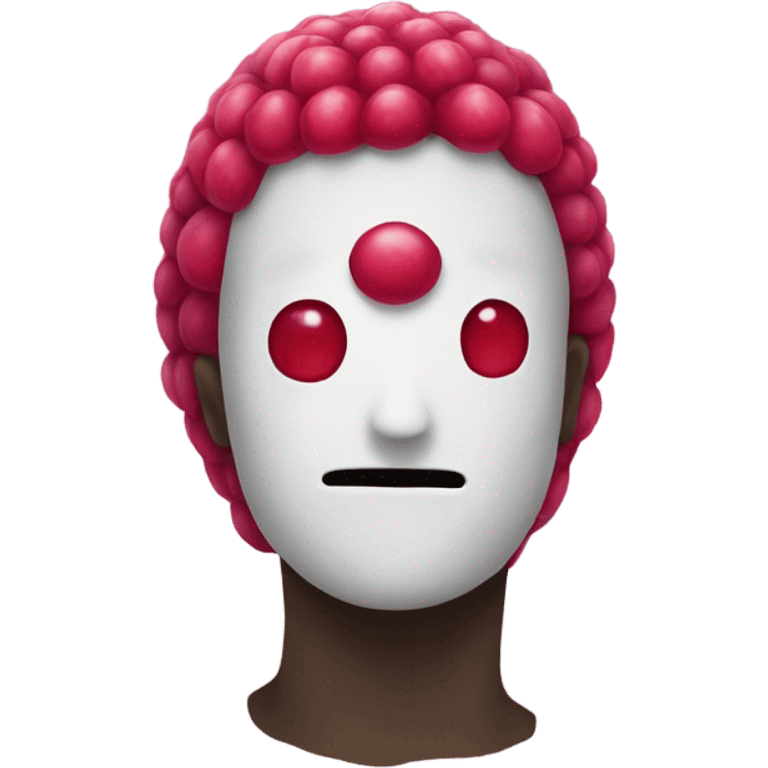 Raspberry no face emoji