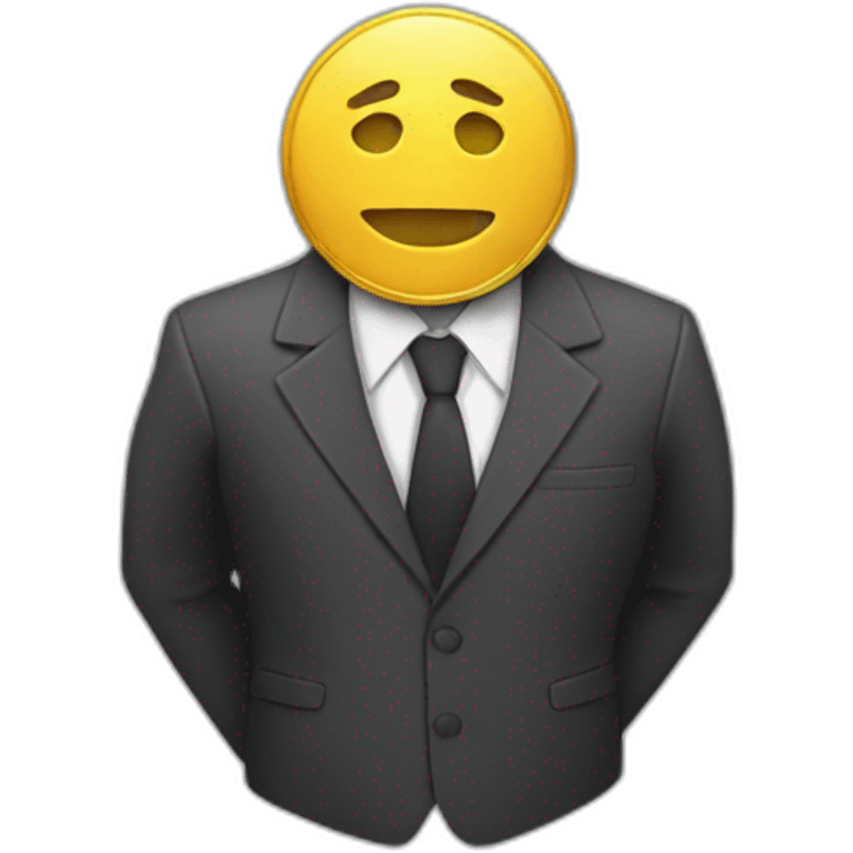 faceless coin wearing a suit emoji