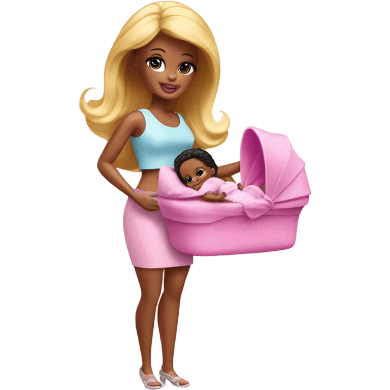 Barbie having a baby emoji