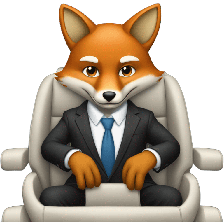 Professional fox driving a car emoji