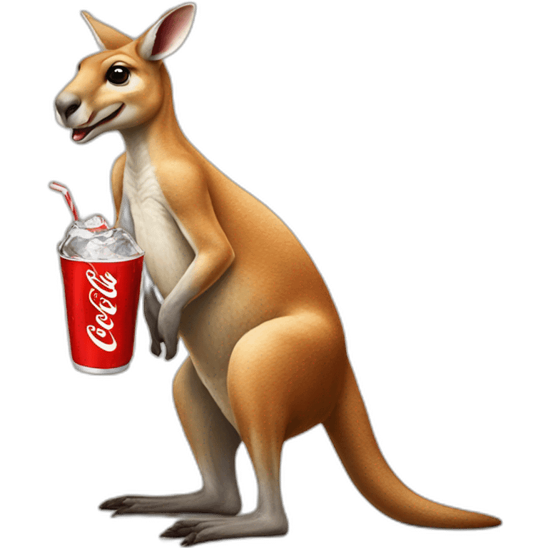 Kangaroos with Coke drink emoji