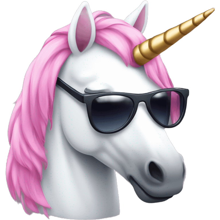 Unicorn with sunglasses emoji