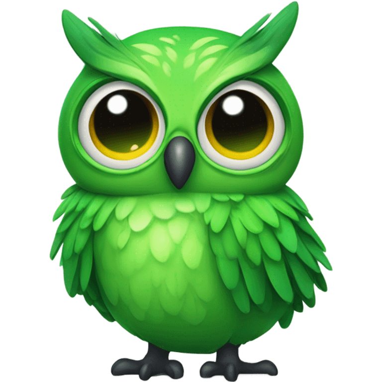 Green owl crying emoji