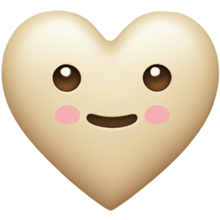 Cute love heart beige emoji