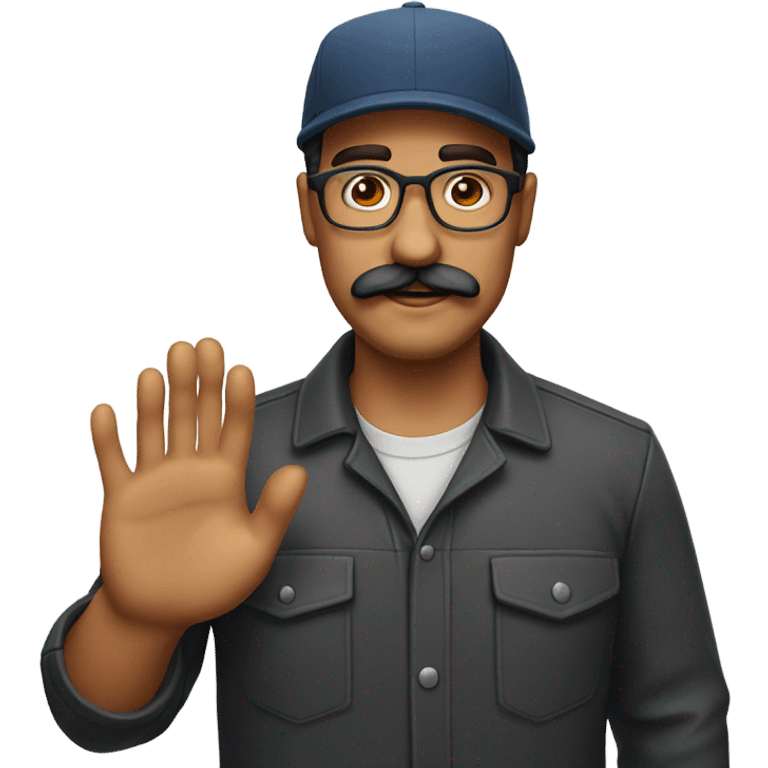 man latin mustache glasses cap  emoji