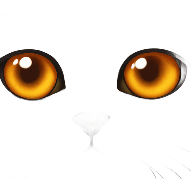 A deep brown british shorthair with orange eyes emoji