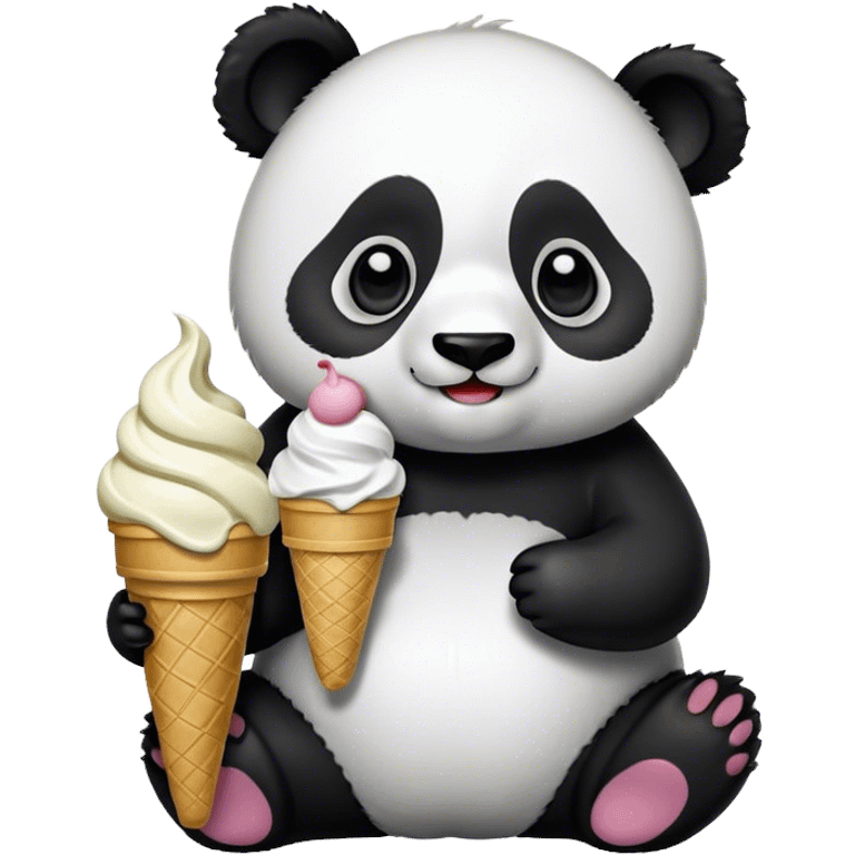 Panda eating ice cream emoji