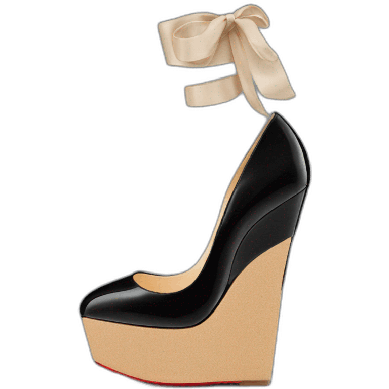 WEDGE LOUBOUTIN black PATENT emoji