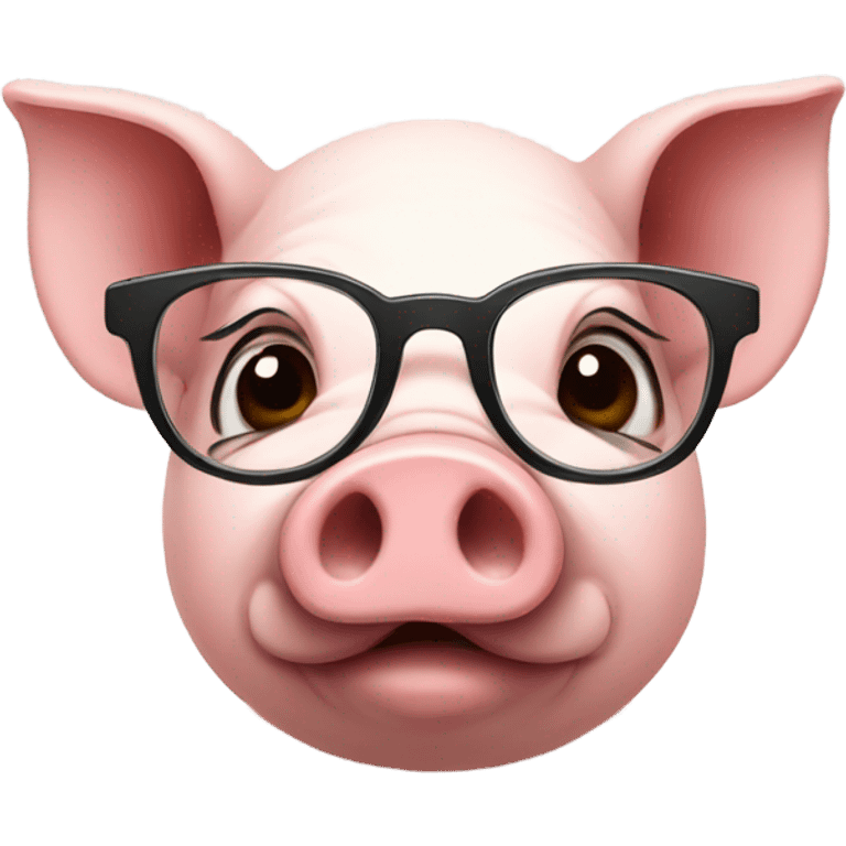 a pig with glass emoji