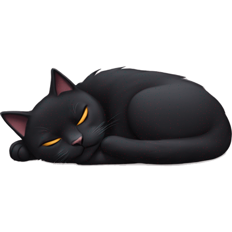 sleeping black cat emoji