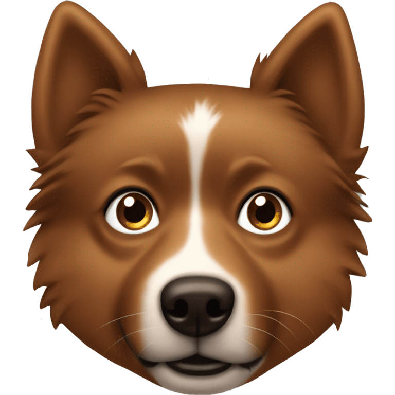 Brown big Spitz with dark brown freckles all over his face.  emoji