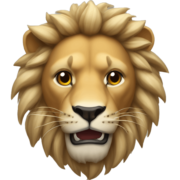 Un león fuerte con corona  emoji