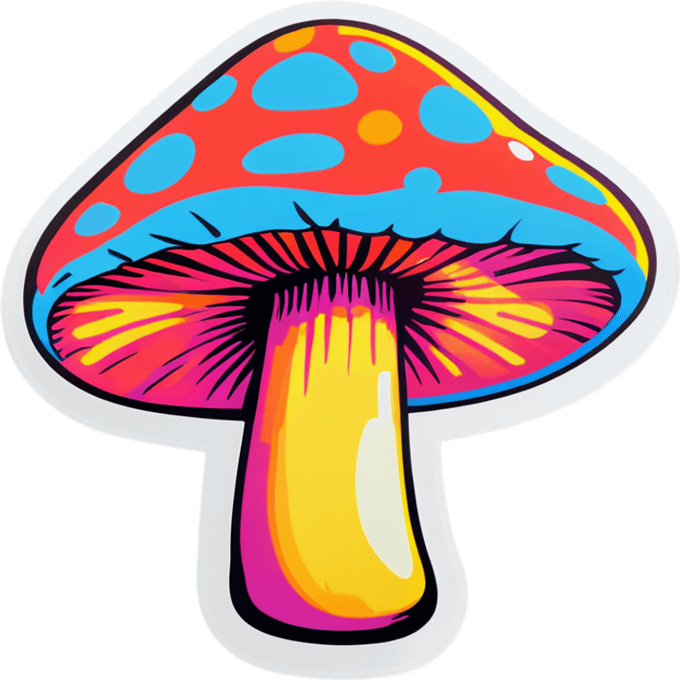 Pop art mushroom emoji