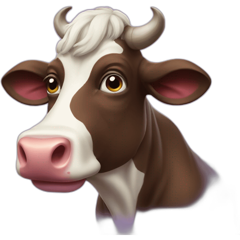 purple moustache cow emoji