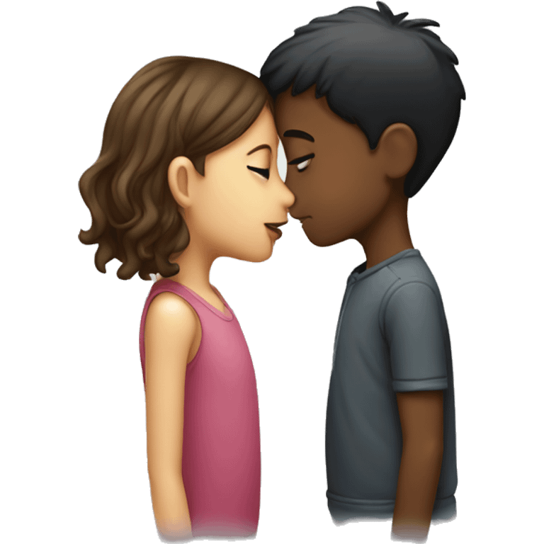 kiss between boy and girl emoji