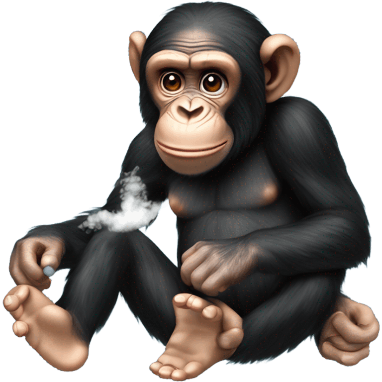 Chimpanzee hitting the vape mod Drag 4 emoji