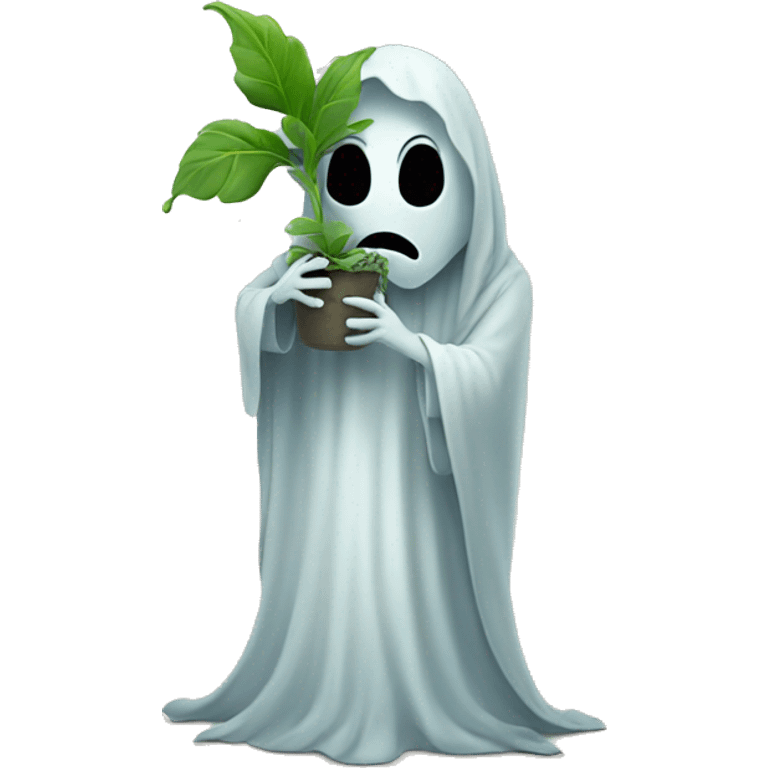 Ghost holding a plant  emoji