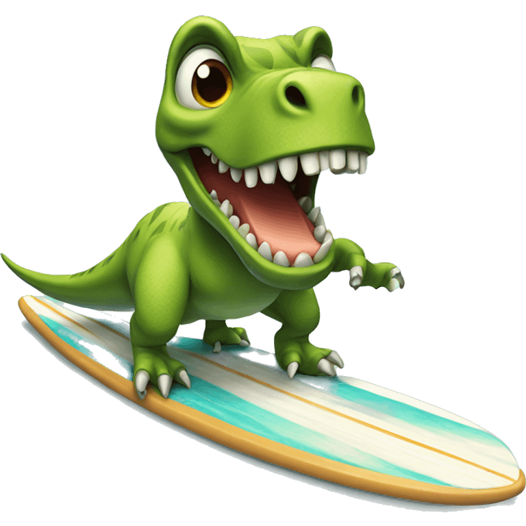 dinosaur on a surfboard  emoji