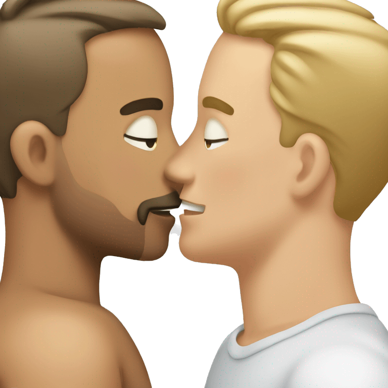 White gay men making out emoji