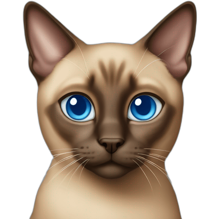 Brown siamese cat with blue squint eyes emoji