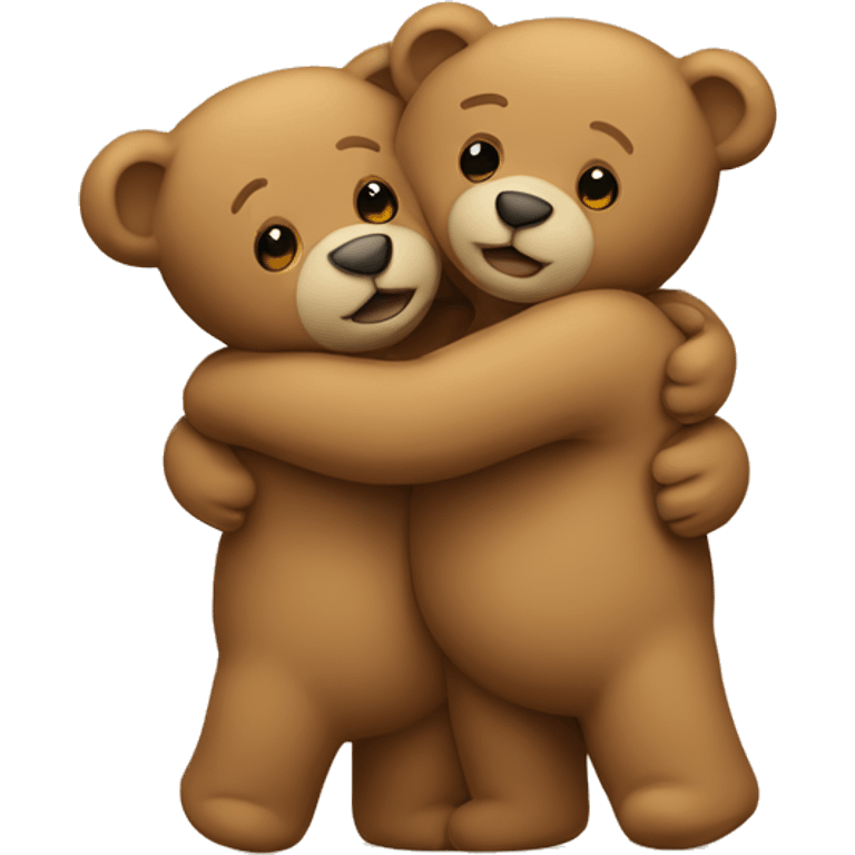 Two teddy bears hugging emoji