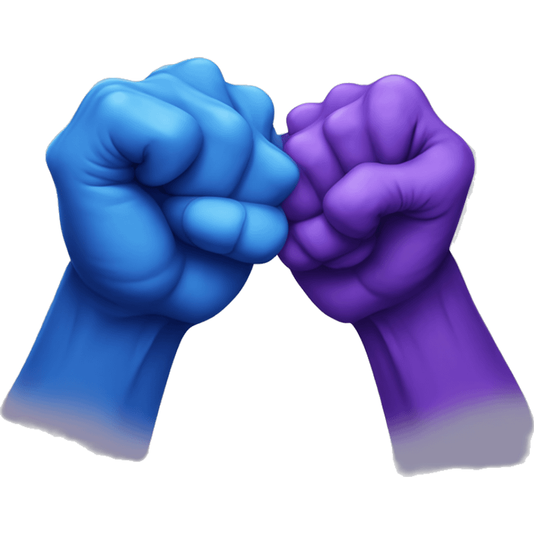 Blue and purple fist bump  emoji