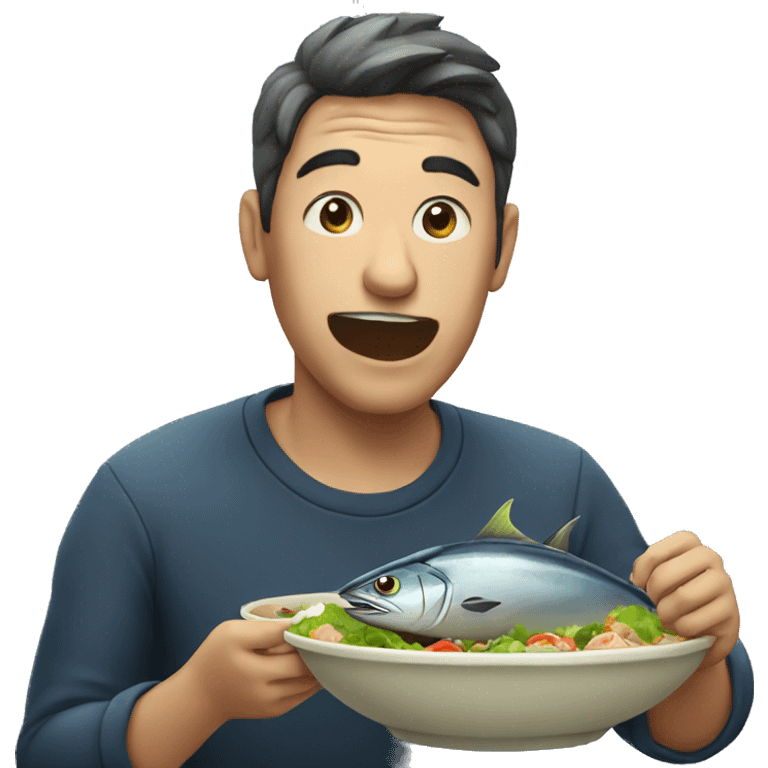 Tuna eating person  emoji