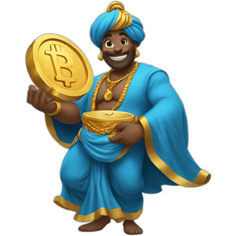 genie holding the big coin emoji