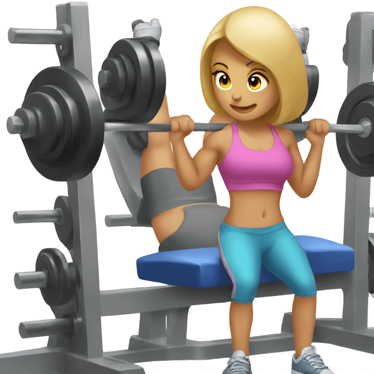 Girl bench pressing  emoji