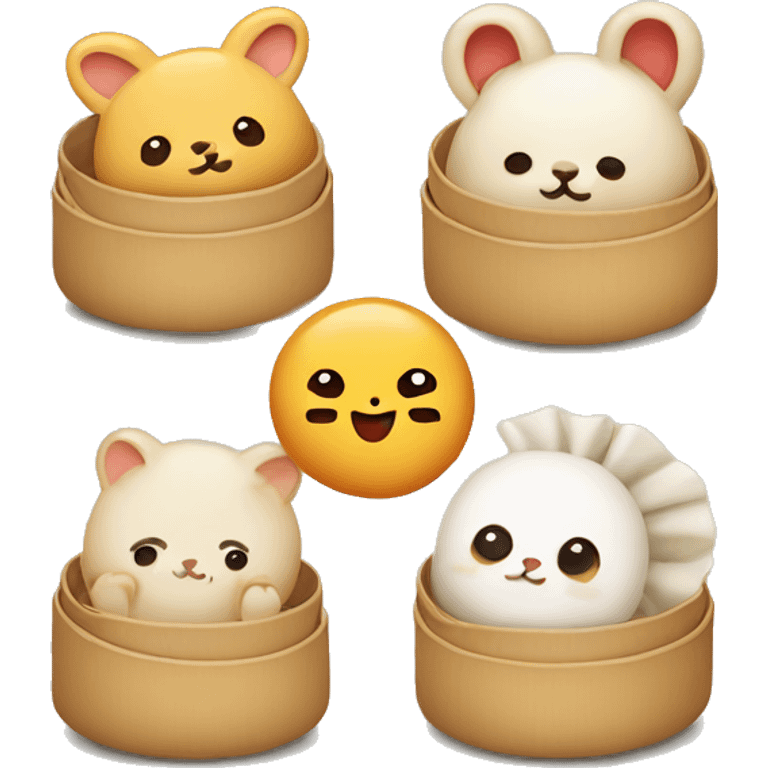 Dim sum with cute animals emoji