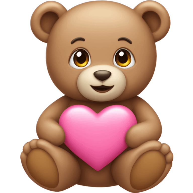 Pink heart with teddy bear emoji