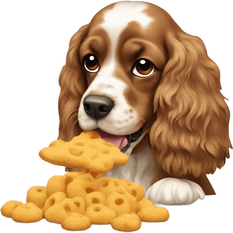 Cocker spaniel eating emoji