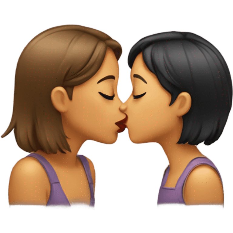 two girls kissing  emoji