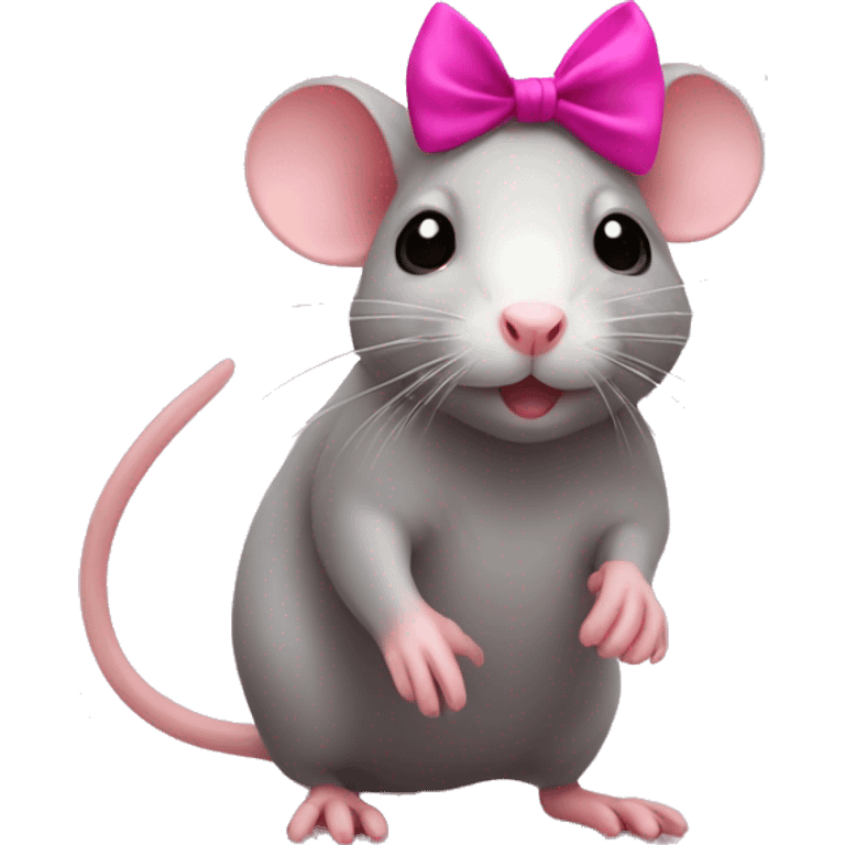 cute rat with a pink bow emoji