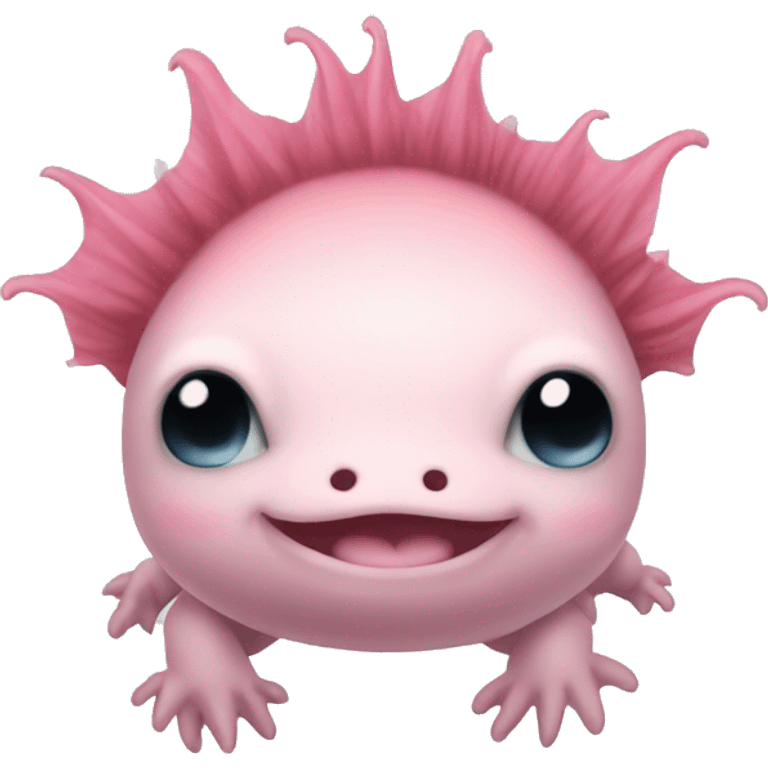 an axolotl with  curly hair emoji