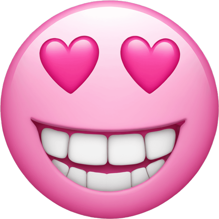 No teeth Smile emoji with 2 pink hearts  emoji