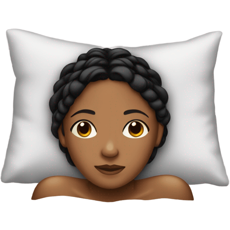 brownskin girl with black braids in bed emoji