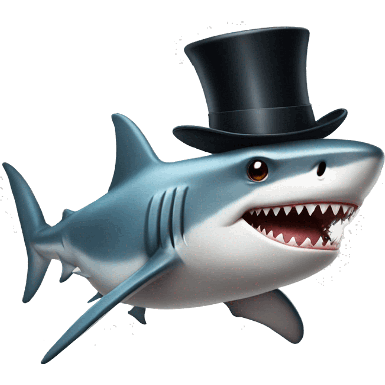 Shark with top hat  emoji