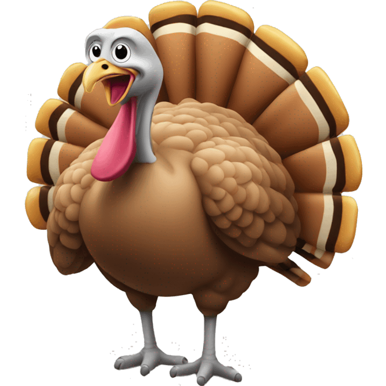 Turkey with two legs bent back  emoji