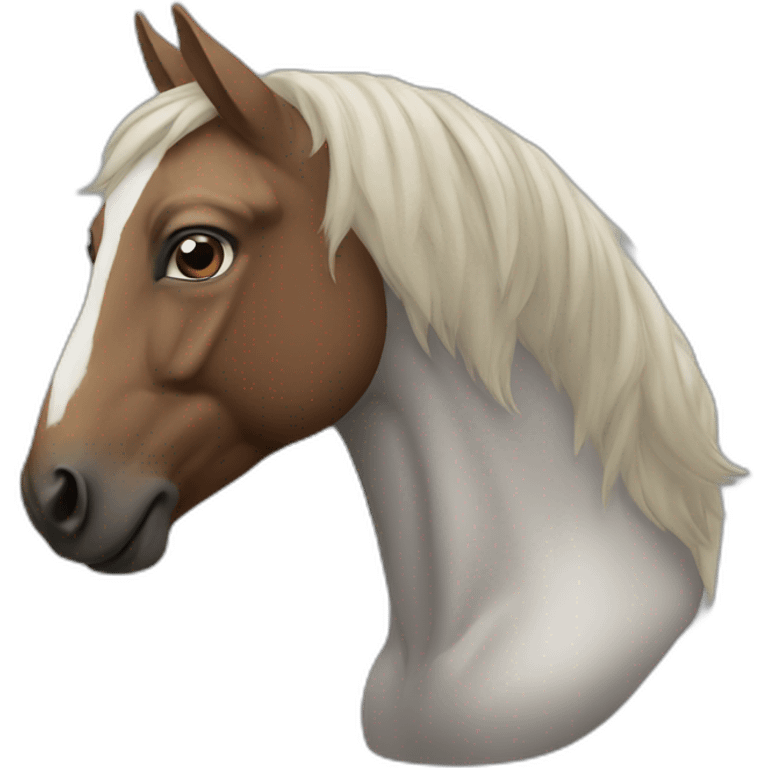 human upper body with horse head emoji