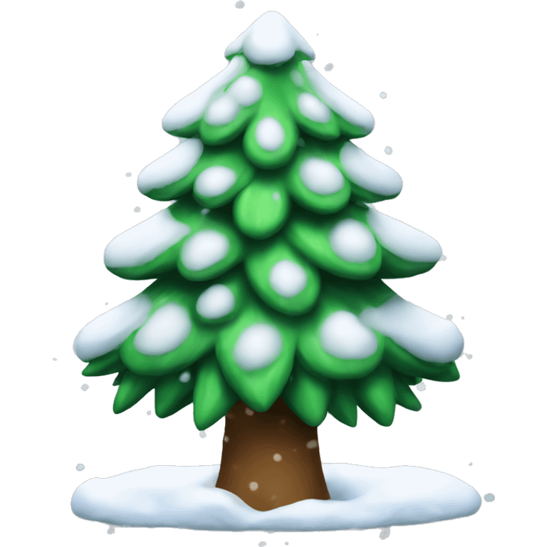 Christmas tree with snow emoji